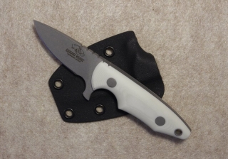 White G-10 Neck Knife with Tapered Tang